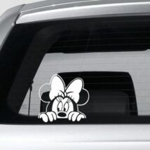 Minnie Mouse fehér autó matrica