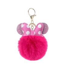 Minnie egér alakú pompom kulcstartó pink