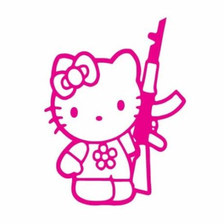 Hello Kitty AK47-essel matrica, pink