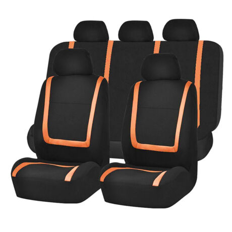 Narancs-fekete univerzális autó üléshuzat 9 részes