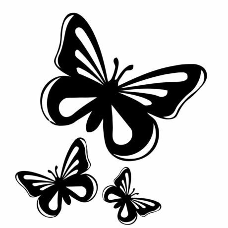 Pillangó matrica, 3db, fekete