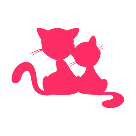 Két macska sziluett autó matrica, pink