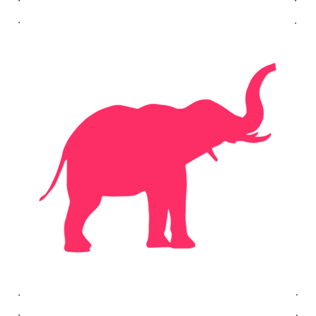 Ormányos elefánt autó matrica pink #612