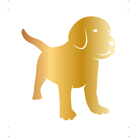 Kistestű kutya autó matrica arany #224