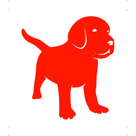 Kistestű kutya autó matrica piros #225